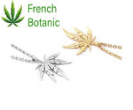 Collier feuille de chanvre Argent