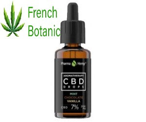 Huile de CBD 7% à l'huile de chanvre Menthe / Chocolat / Vanille 10ml