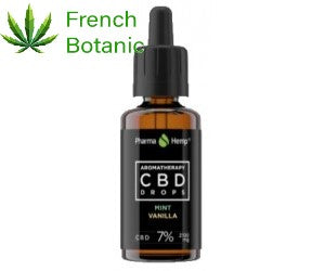 Huile de CBD 7% à l'huile de chanvre Menthe / Vanille 10ml