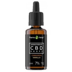 Huile de CBD 7% à l'huile de chanvre Vanille / Cannelle 10ml